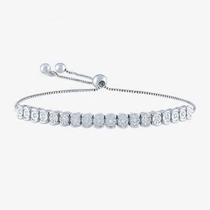 Yes, Please! 1/10 CT. T.W. Mined Diamond Sterling Silver Bolo Bracelet